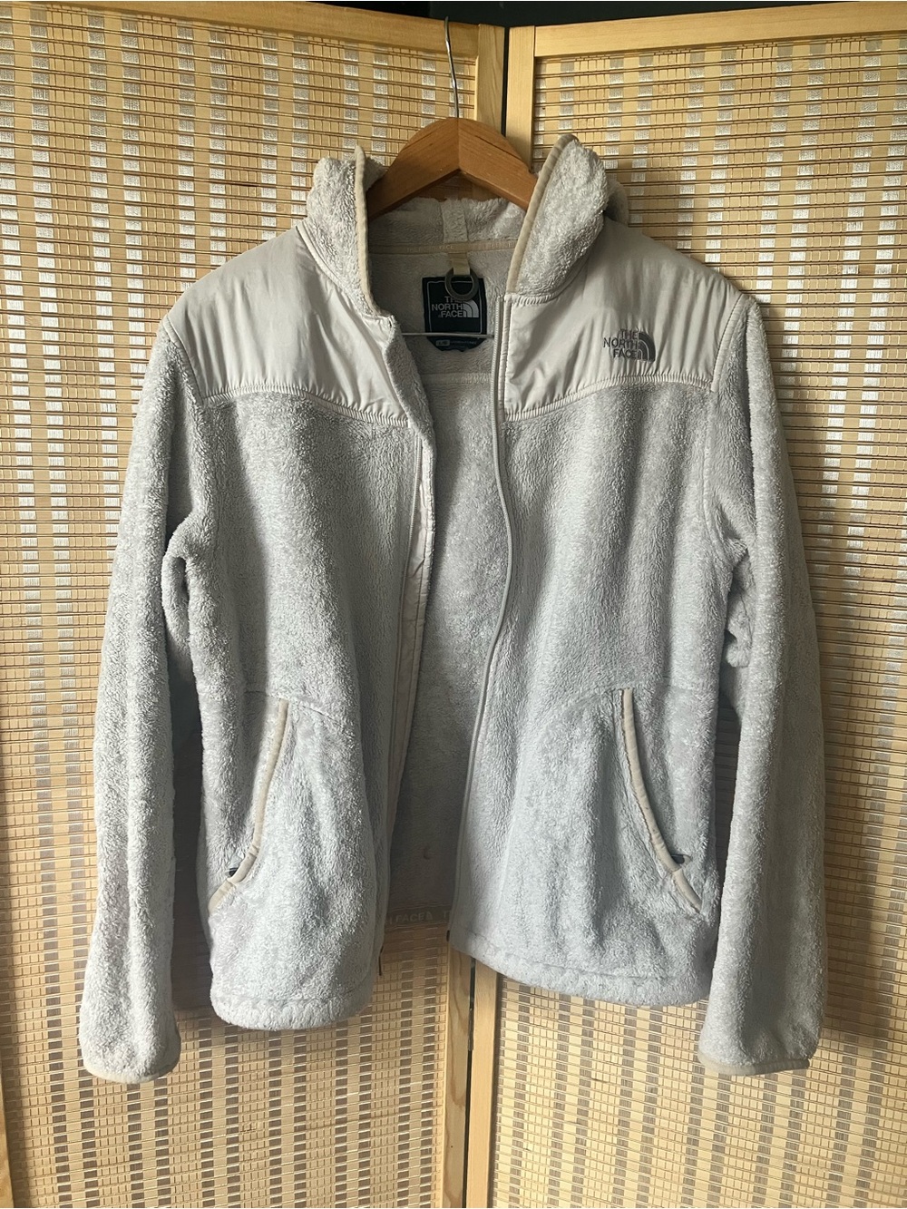 The North Face Cream/White Sherpa Fleece Jacket with Hood
